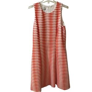 Donna Morgan Fit and Flare A-line dress size 14 orange and white